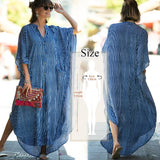 Sexy Cold Shoulder V Neck Bats Sleeve Loose Summer Beach Dress Plus Size Women Beachwear Kaftan Black Dress