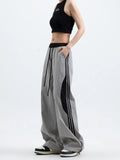 Zingj Bump Color Hip Hop Spring And Summer New Straight Tube Casual Pants Loose And Tie Sense Tie Belt Sweatpants