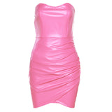 Spring And Summer New Women's High-Waist Fashion Collar Wrapped Chest-Loan Dress Dress