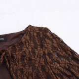 2025 New Fashion Temperament Round Horn Sleeve With Lace Dress