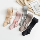 0-10 Yrs Children Spring Autumn Winter Bowknot Tights Cotton Baby Girls Pantyhose Kids Infant Knitted Collant