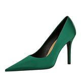Zingj Fashion Simple Ultra High Heel Shallow Pointed Sexy Nightclub Show Thin Silk Women's Singles