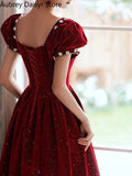 Long Formal Dress Women Chic Sequin Design Puff Sleeve New In Dress Summer Casual Fairycore Wedding Evening Party