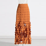 Temperament Elegant And Advanced Sense Of 2025 Summer New Irregular Elegant Tassel Pure Color Skirt Long