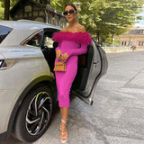 Elegant Feather Strapless Backless Midi Dress For Women Robe Fashion Off-shoulder Full Sleeve Long Dress