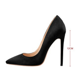 Onlymaker Women's Pumps Pointed Toe 10 12CM Pumps Slip-OnThin Heels Patent Leather Party Wedding Office Lady Big Size