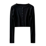 Style O-neck Short Knitted Sweaters Women Thin Cardigan Fashion Sleeve Sun Protection Crop Top Ropa