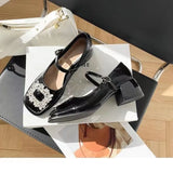 Coarse Heel Snow Buckle And Mary Treasure Shoes 2025 New Net Red Word With Sandals One-Way Single