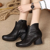 Autumn Winter Woman Genuine Leather Ankle Boots Female Casual Shoes Women Waterproof Warm Snow Boots Ladies