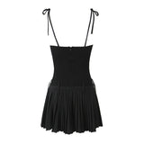 New Pleated Hem Slim Mini Suspender