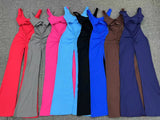 Hollow Backless Scrunch Gym Flare Jumpsuit Sport Casual Women One Piece Outfits Yoga Dance Jump Suit Black Fitness