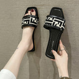 Women Wear The New 2025 Fashion Version Of The Letter One-Word Drag Flat Bottom Outdoor Cool