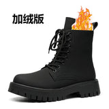 Zingj Martin Boots Male Autumn And Winter Long Tube Overalls Net Red High Street Soft Leather British Yuppie Male Boots