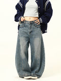 Zingj Washed Machete Design Sense Jeans Men And Women Hip Hop Popular Logo High Street Loose Versatile Wide Leg