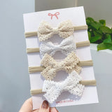 Cotton Linen Leopard Printed Bow Baby Headband For Girls Newborn Headbands Lace Hair Bands Turban Kids Hair