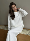 2025 Elegant Soft Thicker Round Collar Sweater + Fishtail Skirt Two Sets Of Women's OL Wind Top + Skirt