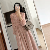 Zingj Korea East Gate New Style 2024 Summer Gentle Sweet French Big Pocket Belt Broken Flower Long Dress Female-Outfit