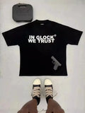 Men's T-Shirt Y2K Short-Sleeved Men's Former Dormitory Hip-Hop Loose Letter Printing Handsome Fried Street Round Collar Cotton Oversized