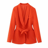 Women's Dress French Belt Dress Small Suit Jacket + Casual