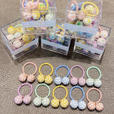 Packed Girls Cute Colorful Ball Heart Rabbit Scrunchie Kids Ponytail Holder Elastic Hair Band Fashion Hair