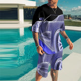 Short Sleeve O-Neck Tees And Shorts Outfit Letter Printing Tracksuits Casual Men 2 Piece Set 2021 Streetwear Mens