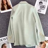 Zingj Korean Version Coffee Color Suit Jacket Female Spring 2024 New Retro British Style Casual Versatile Small