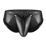 Zingj Men's Close-Fitting Matte Leather Triefs Sexy Open File Lekhoers Size Accurate No