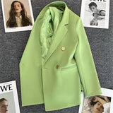 Zingj Metal Button Suit Jacket Female Fall 2024 New British Style Design Sense Double Breasted Korean