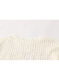 Women Knit O-Neck Pullovers Vintage Loose Long Sleeve Hollow Out Tops Summer Ladies Casual Y2K Clothes Shirts Sweater