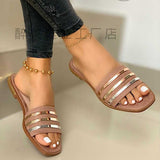 Sandals 2025 Summer New Flat Base Size 43 Hollow Outdoor Slippers