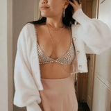 White Knit Fuzzy Three Piece Set-Outfit
