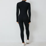 Zingj Zipper Detachable Chest Pad Long Sleeve Yoga Conjoined Suit High Intensity Fitness Exercise Conjoined Tights-Outfit