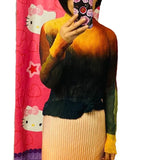 Folds Folds Fluorosclums Folded High-Necked Long Sleeves At The Bottom Of The Autumn New Fashion Wilight