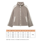 Women's Autumn And Winter Fashion Colliding Splicing Lead Resin Zipper To Keep Warm Imitation Lamb