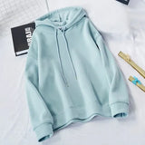 Women Hoodie Sweatshirts New Spring Autumn Ladies Casual Oversize Pullovers Flannel Solid Warm Hooded Jackets