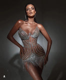 Ebay Fashion New Breast-Wearing Chain Luxury Full Of Diamond Evening Dress Birthday Party