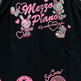 Aesthetic Rabbit Embroidery Lolita Japanese Kawaii Tank Tops Women Cartoon Bunny Vest Harajuku Gothic Punk Lace Camis
