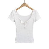 Zingj Trendy Women's Dress Is Sweet And Pure To Make Waves, Slim Short-Sleeved T-Shirt, Short-Style Navel Top + Small Suspenders