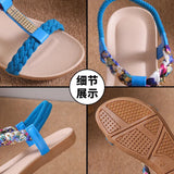 Sandals Women's 2024 Summer Korean Version Of The New Flat-Bottomed Water Drill Sandals Pregnant Shoes Student Shoes