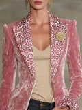 Women's Coat Suit Long Sleeve Collar Digital Print Top Small