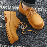 Zingj Head Derby Shoes Platform Increased Casual Leather Shoes 2023 Autumn And Winter New Daily Commuting Single Shoes