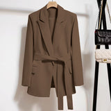 Zingj Spring And Autumn New Version Of The Korean Suit Jacket Female Belt Slim Show Thin Temperament Fashion Fried Street Small Suit