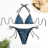 2025 New Zebra Collared Neck Bikini Triangle Package