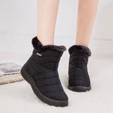 Warm Plush Casual Shoes for Women Plus Size Waterproof Wedges Snow Boots Platform Ankle Boots Women Side Zipper
