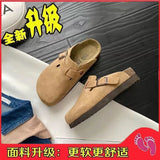 Bottom Lazy Man Bag Head Slippers Women 2025 Spring New Half-Slipper Belt Buckle Single Shoes In
