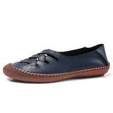 big size 45 genuine leather Boat Shoes Casual women shoes woman easy for walking comfortable
