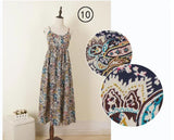Summer Women Sleeveless Spaghetti Strap Long Dress Mori Girls Beach Floral Dress Retro Dress vestidos longos de