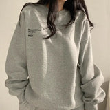 Letter Print Pullover Oversized SweatshirtOutfit