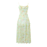And Long Chiffon Necker A Dress Dress Women's 2025 Summer French