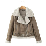 Women's Clothing 2025 New Large-Clip Women's Style Thick Locomotive Leather Fur